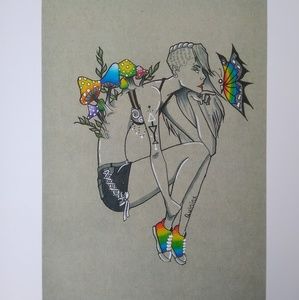 Custom print rainbow lady
